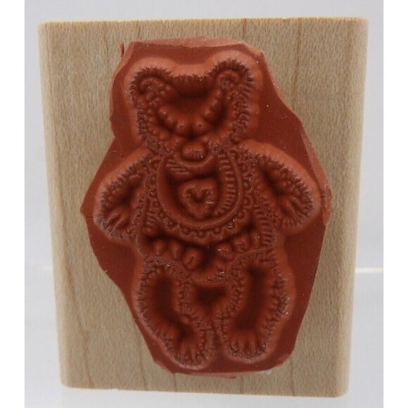 Baby Teddy Bear with Romper & Bib Stamp ©1998 Stampin' Up! - Picture 2 of 2